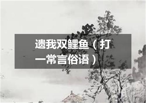 遗我双鲤鱼（打一常言俗语）