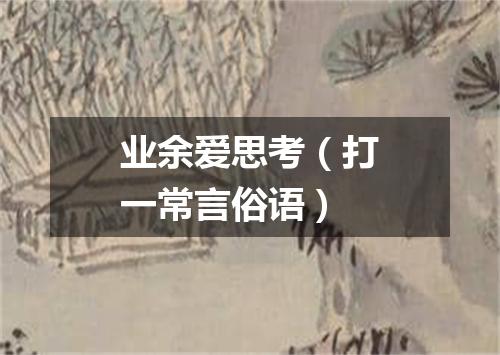 业余爱思考（打一常言俗语）