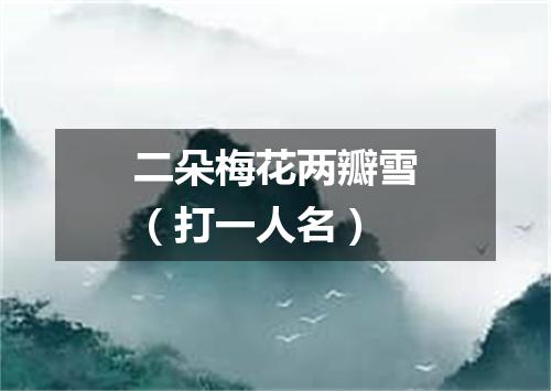 二朵梅花两瓣雪（打一人名）
