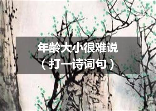 年龄大小很难说（打一诗词句）
