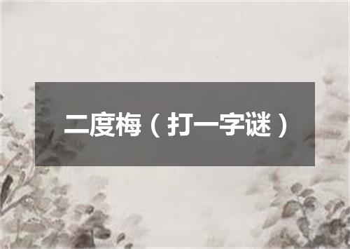 二度梅（打一字谜）