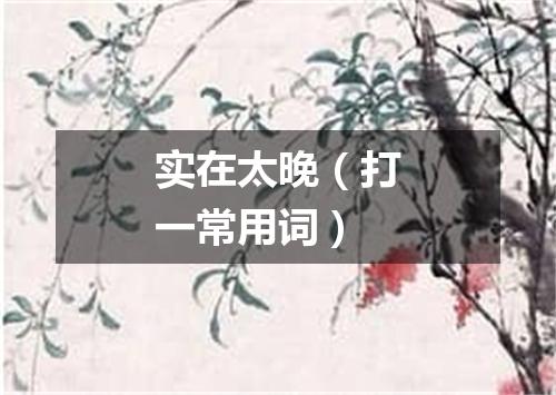 实在太晚（打一常用词）