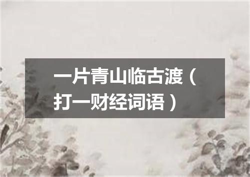 一片青山临古渡（打一财经词语）