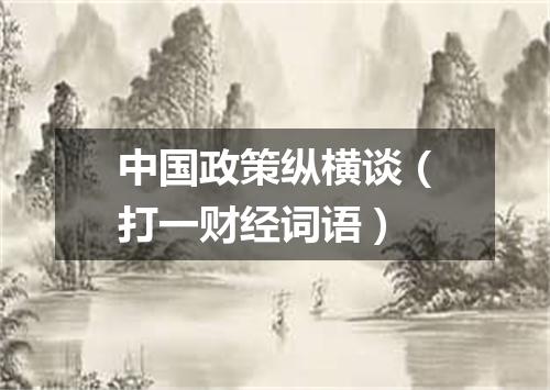 中国政策纵横谈（打一财经词语）