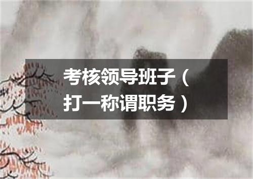 考核领导班子（打一称谓职务）