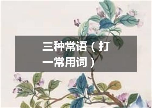 三种常语（打一常用词）