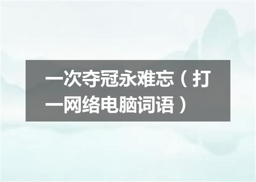 一次夺冠永难忘（打一网络电脑词语）