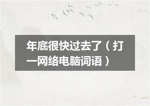 年底很快过去了（打一网络电脑词语）