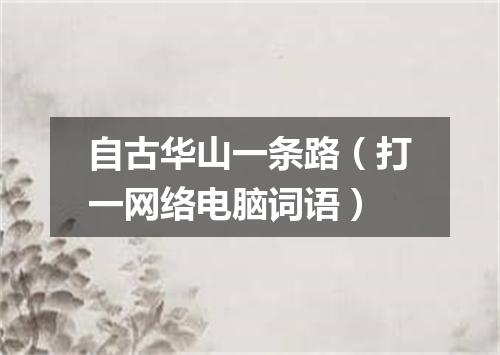 自古华山一条路（打一网络电脑词语）