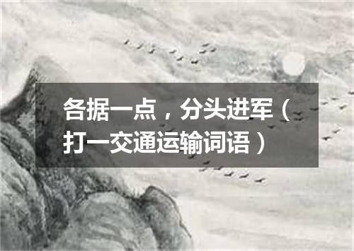 各据一点，分头进军（打一交通运输词语）