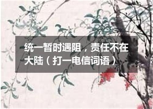 统一暂时遇阻，责任不在大陆（打一电信词语）