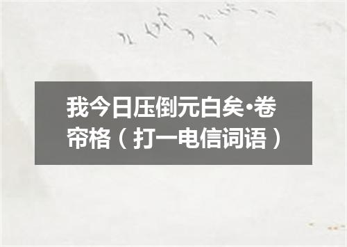 我今日压倒元白矣·卷帘格（打一电信词语）