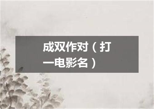 成双作对（打一电影名）
