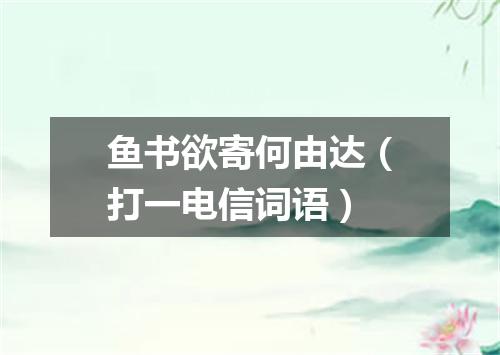 鱼书欲寄何由达（打一电信词语）