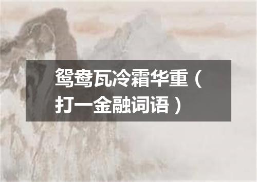 鸳鸯瓦冷霜华重（打一金融词语）