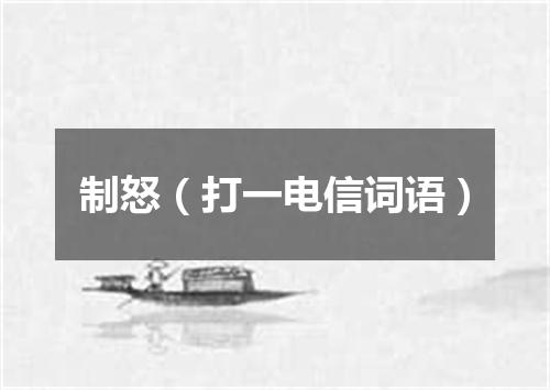 制怒（打一电信词语）