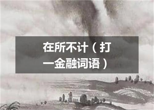 在所不计（打一金融词语）