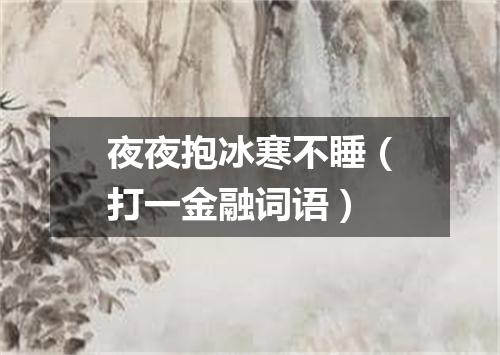 夜夜抱冰寒不睡（打一金融词语）