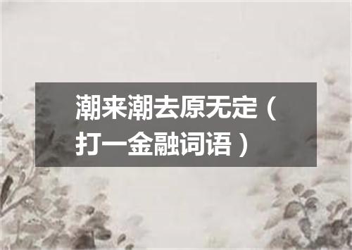 潮来潮去原无定（打一金融词语）