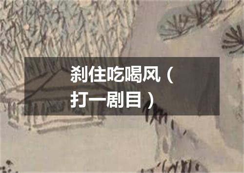 刹住吃喝风（打一剧目）