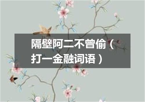 隔壁阿二不曾偷（打一金融词语）