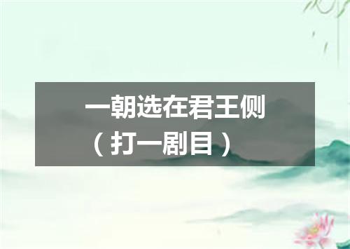 一朝选在君王侧（打一剧目）