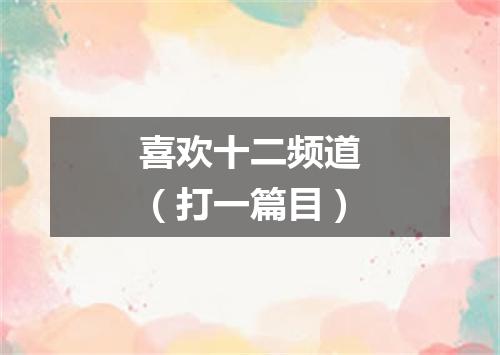 喜欢十二频道（打一篇目）