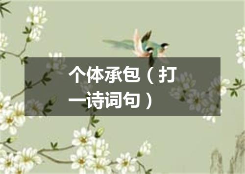 个体承包（打一诗词句）