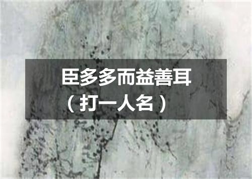 臣多多而益善耳（打一人名）