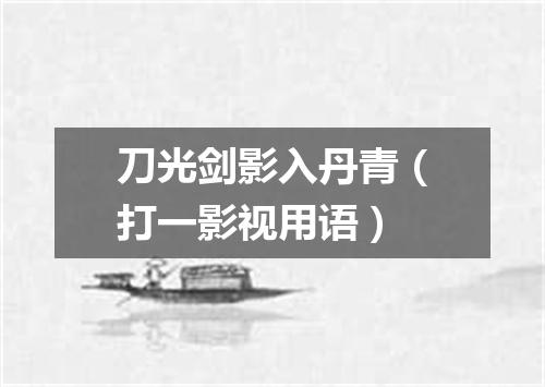 刀光剑影入丹青（打一影视用语）