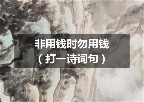 非用钱时勿用钱（打一诗词句）