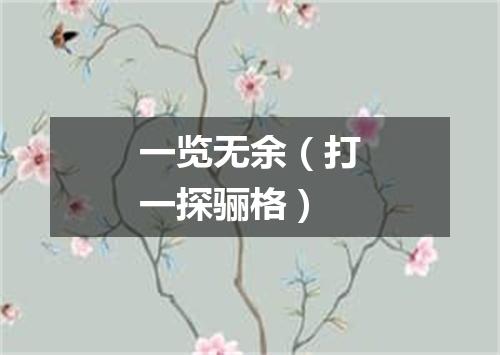 一览无余（打一探骊格）