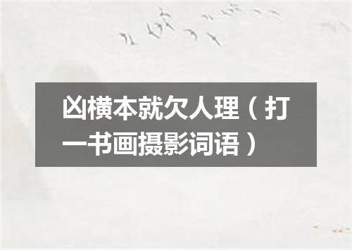 凶横本就欠人理（打一书画摄影词语）