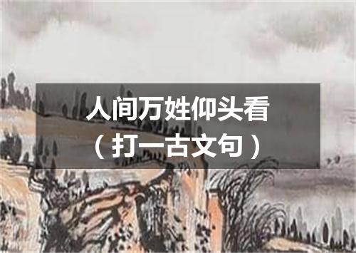 人间万姓仰头看（打一古文句）