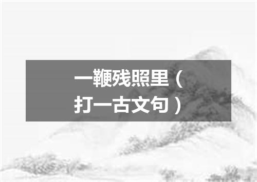 一鞭残照里（打一古文句）