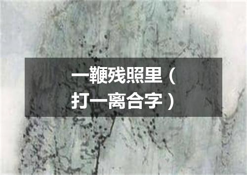 一鞭残照里（打一离合字）