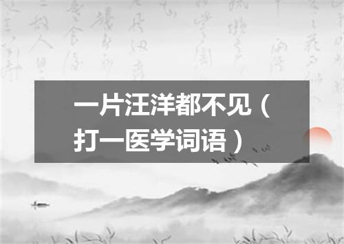 一片汪洋都不见（打一医学词语）