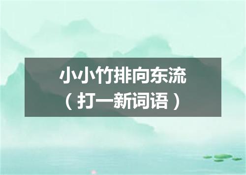 小小竹排向东流（打一新词语）