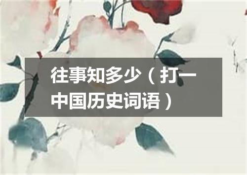 往事知多少（打一中国历史词语）