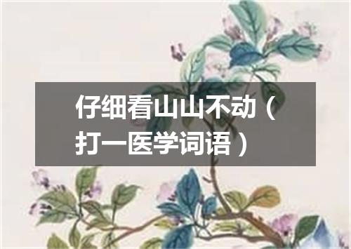 仔细看山山不动（打一医学词语）
