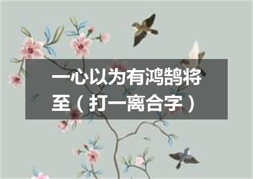 一心以为有鸿鹄将至（打一离合字）