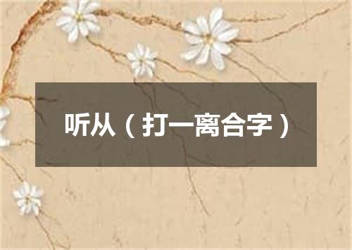 听从（打一离合字）