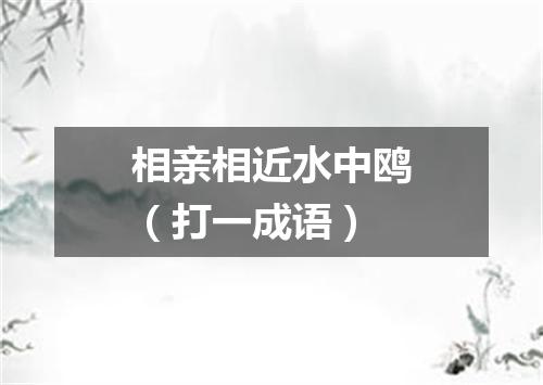 相亲相近水中鸥（打一成语）