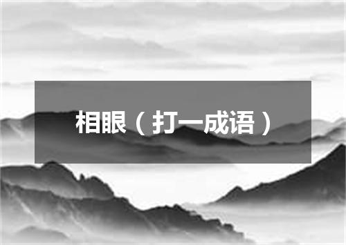 相眼（打一成语）