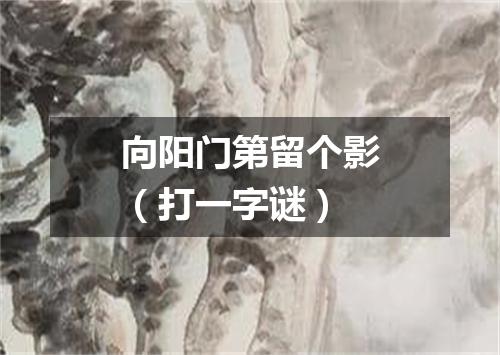 向阳门第留个影（打一字谜）