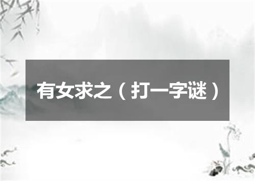 有女求之（打一字谜）
