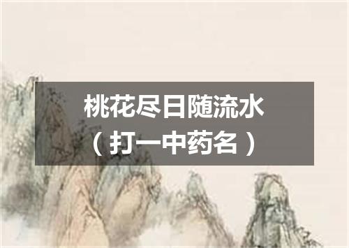 桃花尽日随流水（打一中药名）