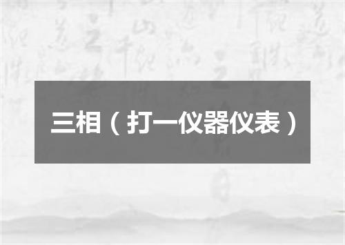 三相（打一仪器仪表）