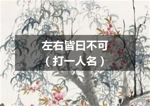 左右皆曰不可（打一人名）
