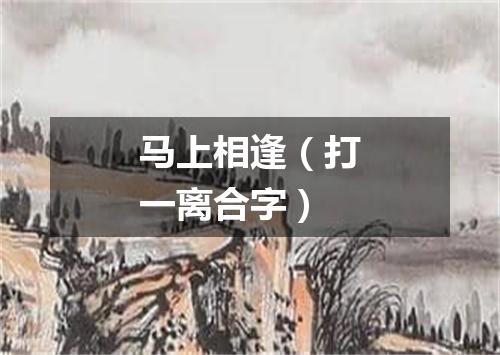 马上相逢（打一离合字）